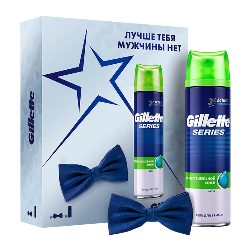 Набор Gillette Series гель для бритья с галстуком-бабочкой
