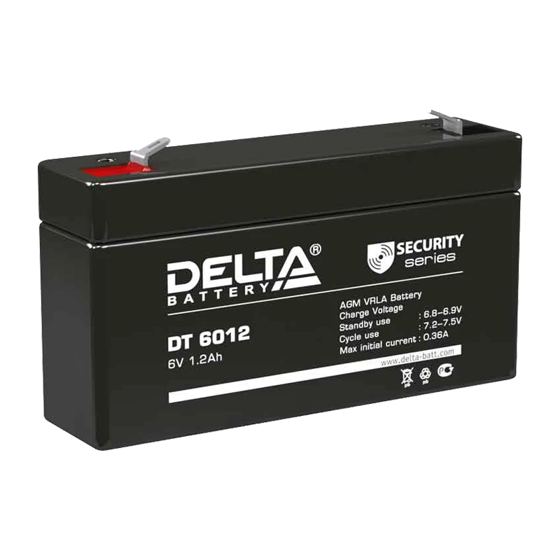 Аккумулятор свинцово-кислотный Delta DT 6012 6V 1.2Ah (1/20)