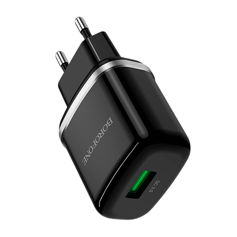 Сетевое З/У Borofone BA36A 1USB 3.0A 18W QC3.0 черный (1/65/260)