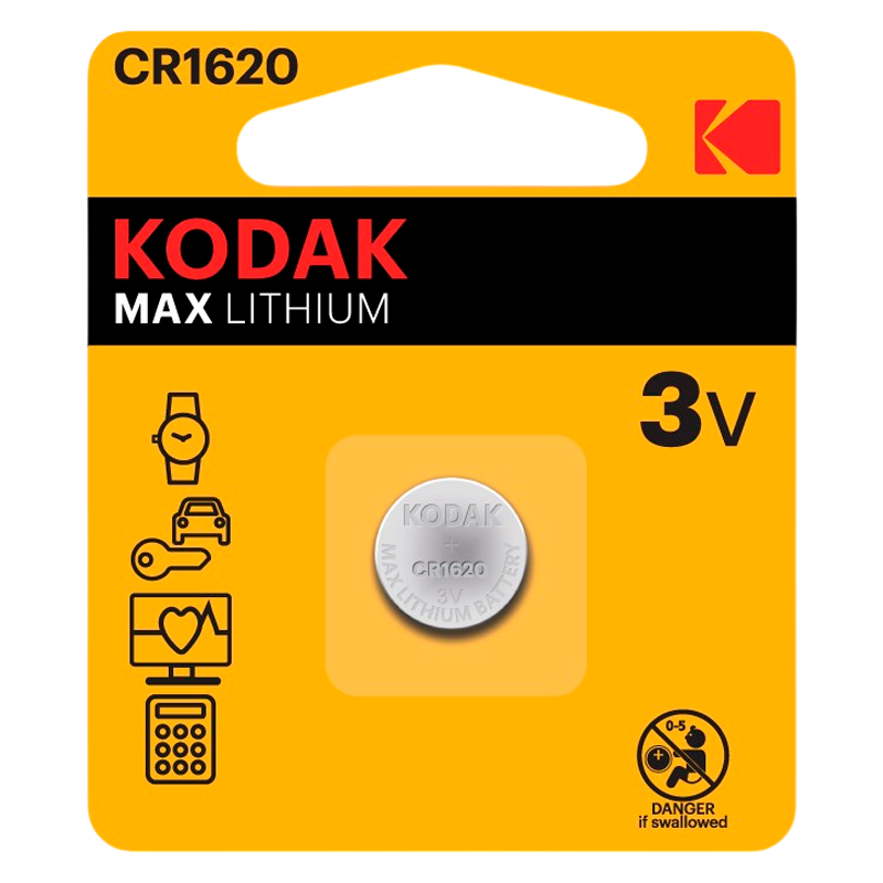 Батарейка Kodak MAX CR1620 BL1 Lithium 3V (1/60/240/50400)
