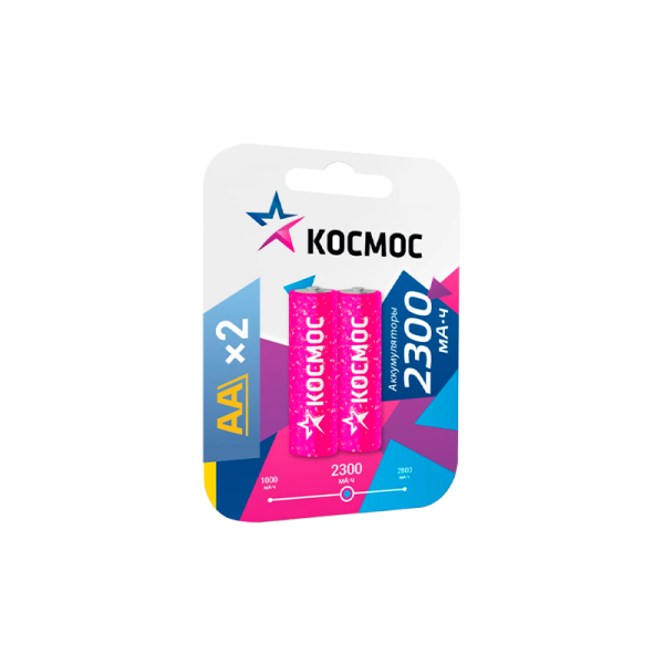 Аккумулятор бытовой Космос HR6 AA BL2 NI-MH 2300mAh (2/24/288)