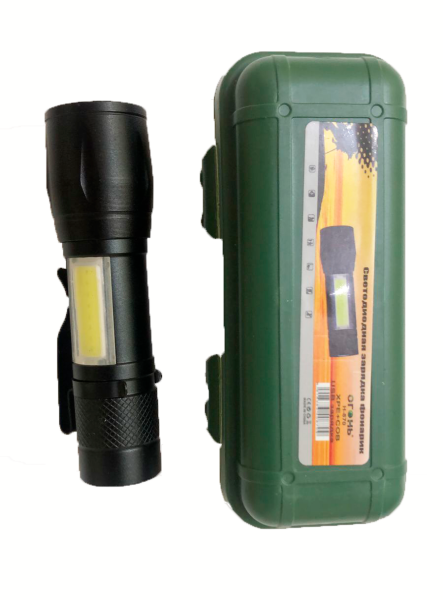 Фонарь универсальный Без бренда 870 COB от аккумулятора ZOOM + Power Bank черный