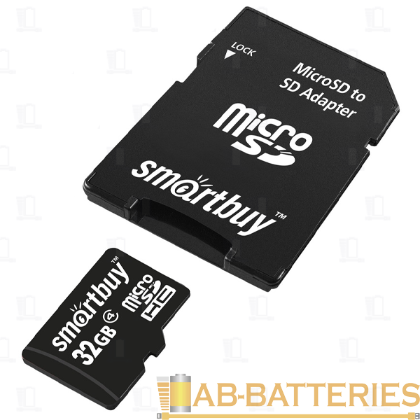 Карта памяти microSD Smartbuy 32GB Class4 4 МБ/сек с адаптером