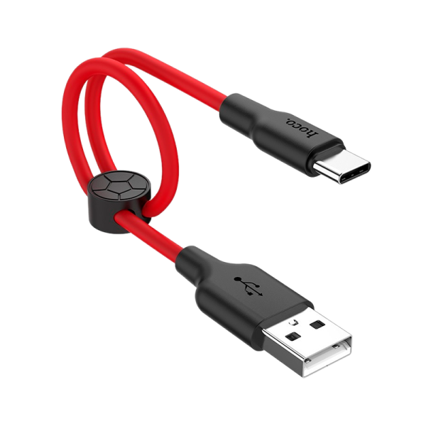 Кабель HOCO X21 Plus USB (m)-Type-C (m) 0.25м 2.4A силикон черный красный (1/30/300)