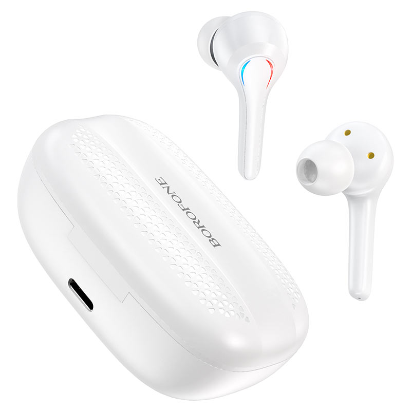 Наушники вставные Borofone BW11 bluetooth 5.1 белый (1/18/108)