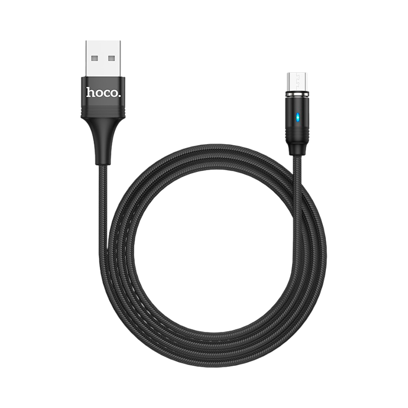 Кабель HOCO U76 USB (m)-microUSB (m) 1.2м 2.4A нейлон магнит черный (1/22/220)