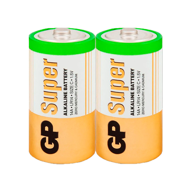 Батарейка GP Super LR14 C Shrink 2 Alkaline 1.5V (2/24/240) R