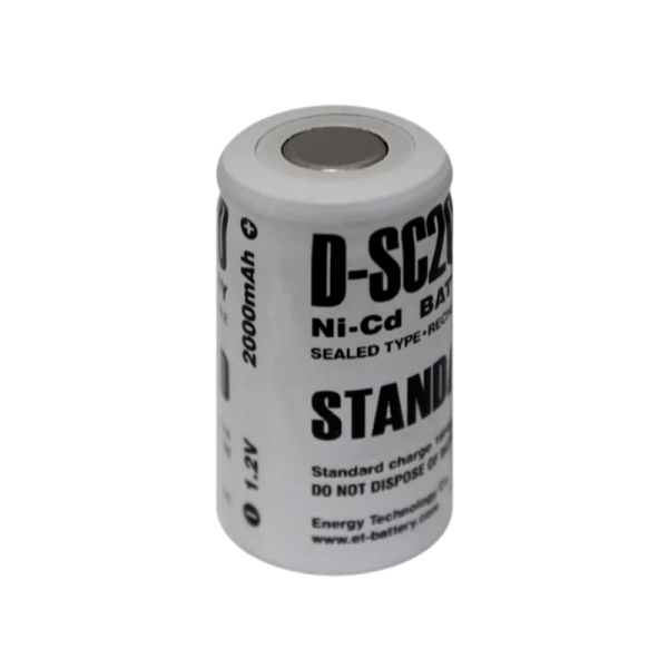 Аккумулятор ET D-SC2000 23.0*43.0, 1.2В, 2000мАч, Ni-CD (1/25/400)