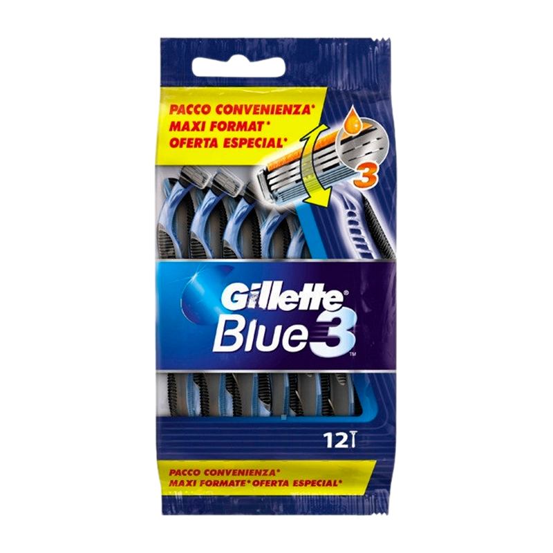 Бритва Gillette BLUE3 3 лезвия прорезиненная ручка 12шт. (1/24)