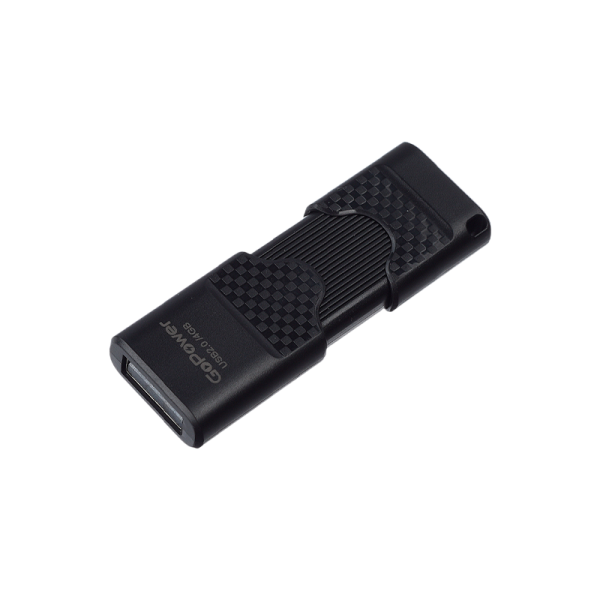 Флеш-накопитель GoPower SLIDER 4GB USB2.0 пластик черный матовый (1/50/1000)