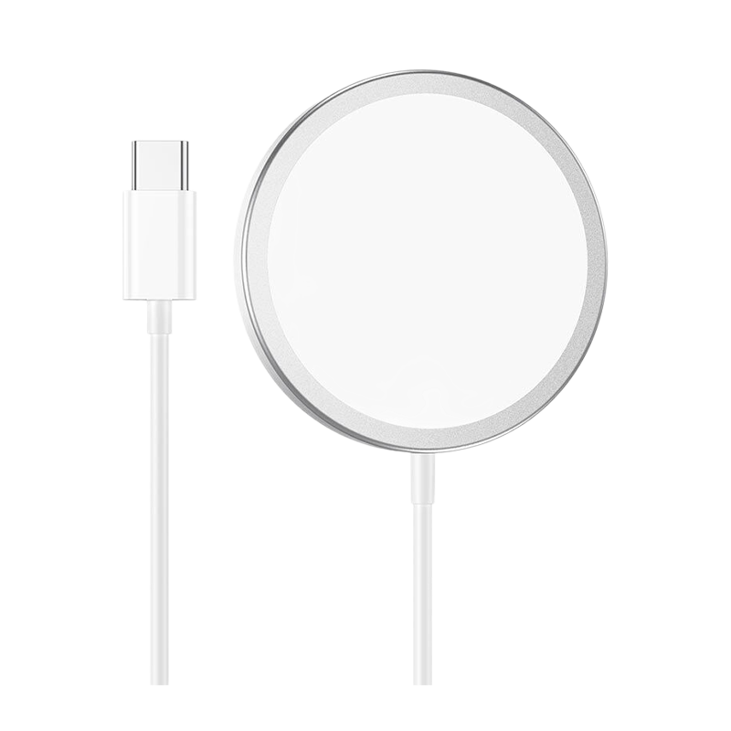 Беспроводное З/У Borofone BQ9 Pro 3.0A 15W MagSafe с кабелем Type-C серебряный (1/31/186)