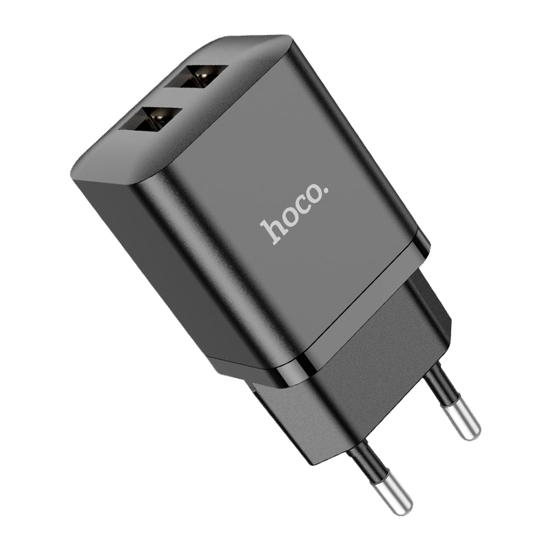 Сетевое З/У HOCO N25 2USB 2.1A черный (1/13/130)