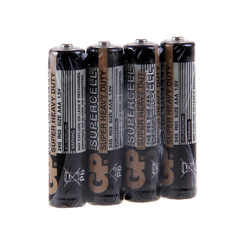 Батарейка GP Supercell R03 AAA Shrink 4 Heavy Duty 1.5V (4/40/200/1000)