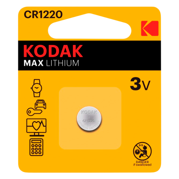Батарейка Kodak MAX CR1220 BL1 Lithium 3V (1/60/240/61440)