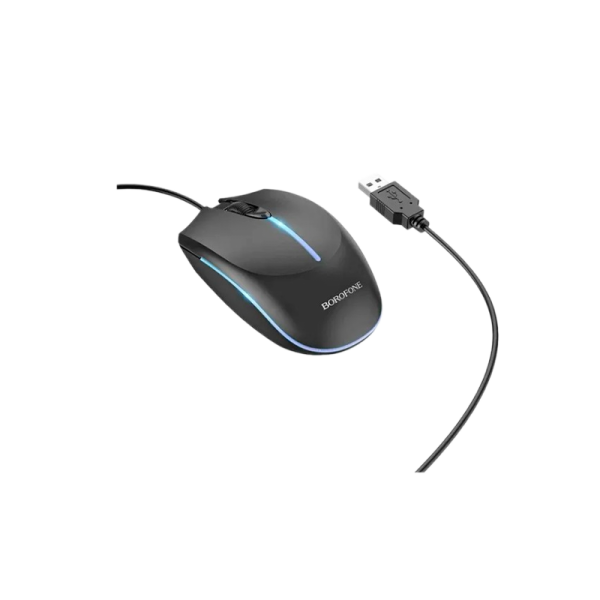 Мышь проводная Borofone BG10 классическая USB черный (1/20/80)