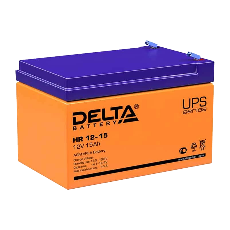 Аккумулятор свинцово-кислотный Delta HR 12-15 12V 15Ah
