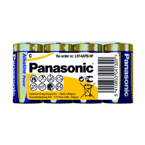 Батарейка Panasonic Alkaline power LR14 C Shrink 4 1.5V (4/24/120)