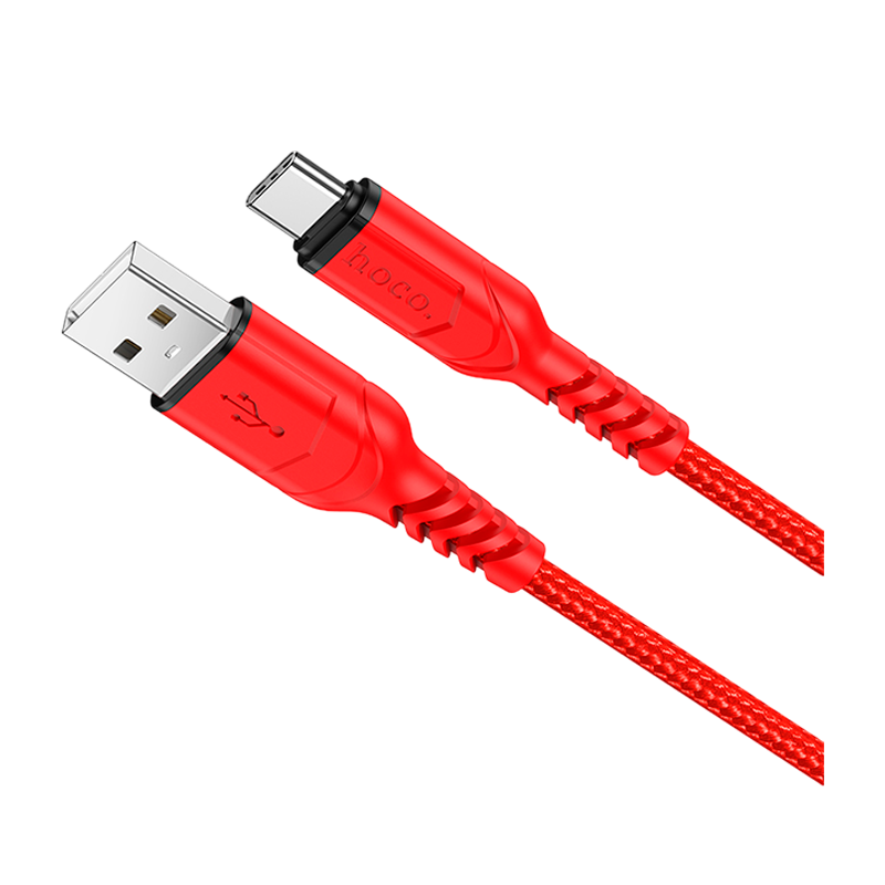 Кабель HOCO X59 USB (m)-Type-C (m) 1.0м 3.0A нейлон красный (1/33/330)