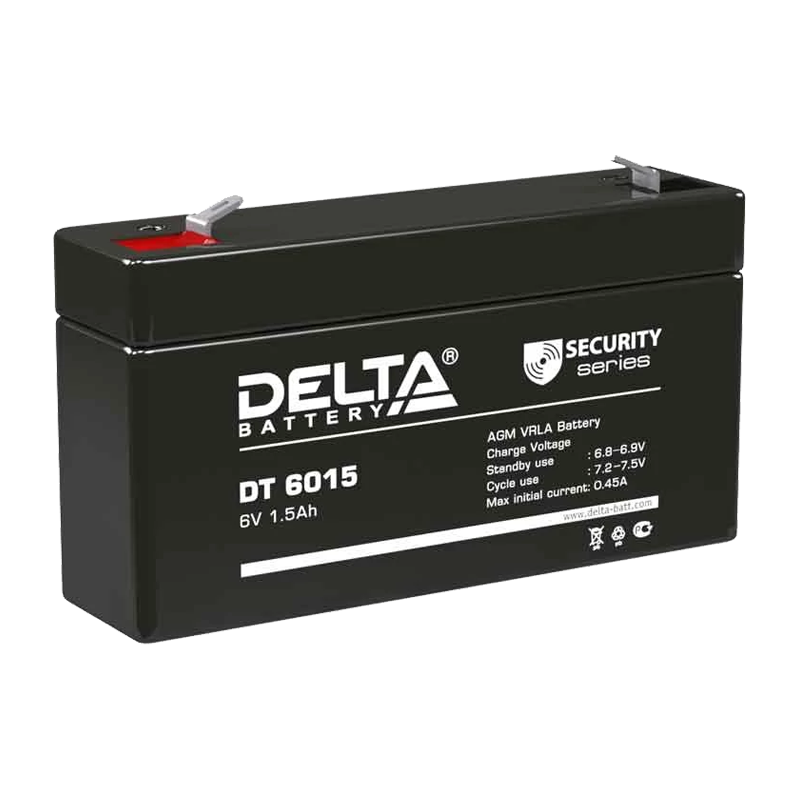 Аккумулятор свинцово-кислотный Delta DT 6015 6V 1.5Ah (1/20)