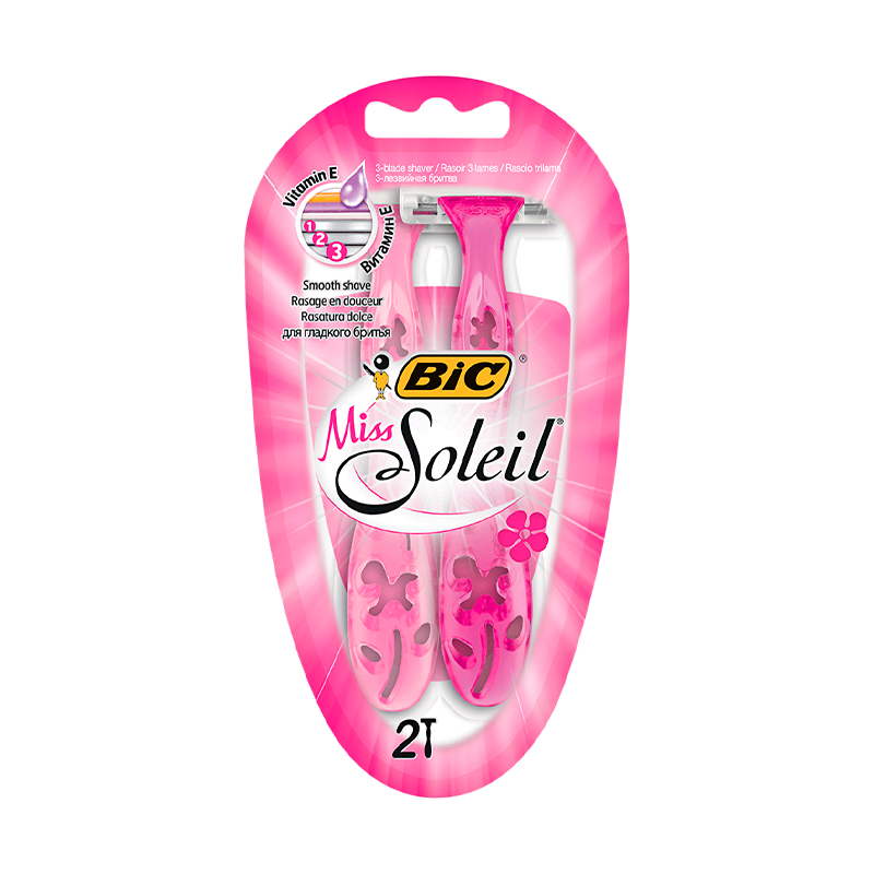 Бритва BIC Soleil Miss Pink 3 лезвия пластиковая ручка 4шт. (1/10)