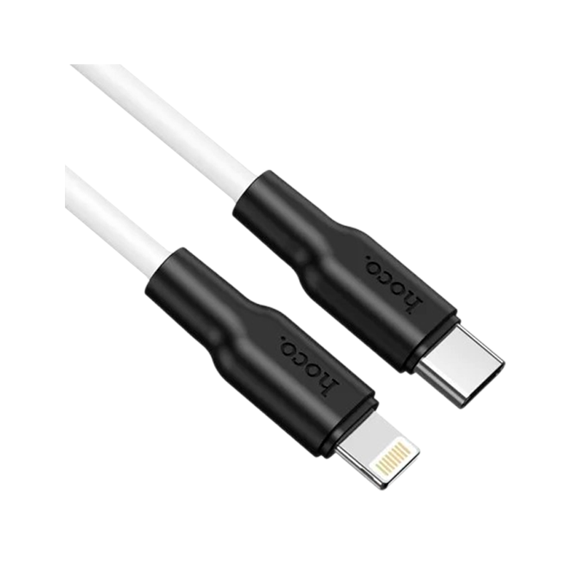 Кабель HOCO X21 Plus Lightning (m)-Type-C (m) 1.0м 3.0A 20W силикон черный белый (1/28/168)