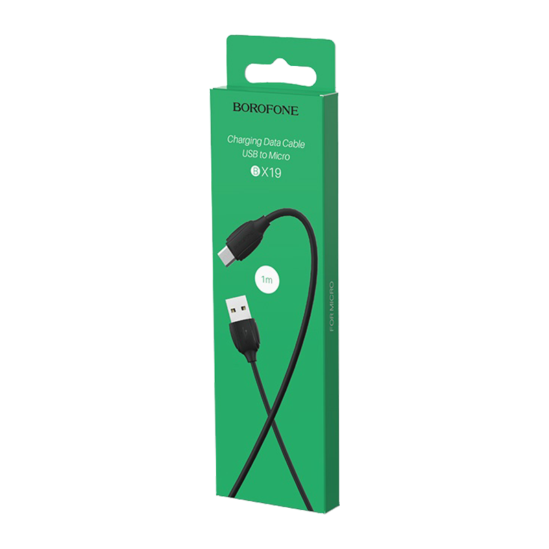 Кабель Borofone BX19 USB (m)-microUSB (m) 1.0м 2.4A ПВХ черный (1/648)