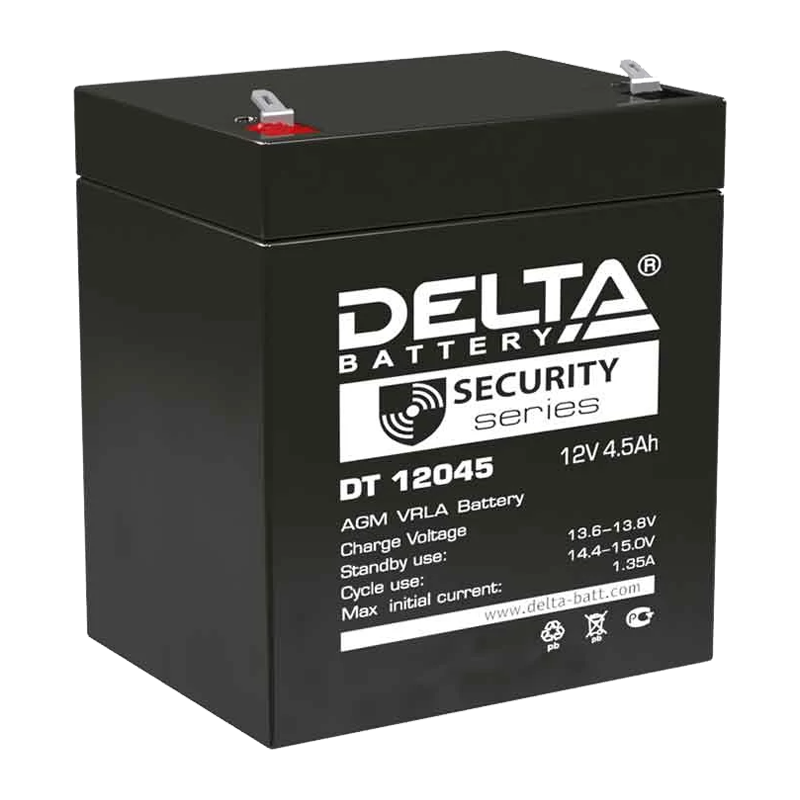 Аккумулятор свинцово-кислотный Delta DT 12045 12V 4.5Ah (1/10)