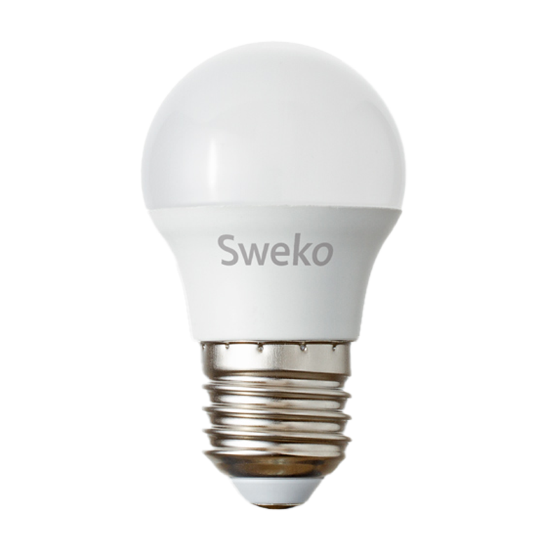 Лампа светодиодная Sweko G45 E27 7W 6500К 230V шар (1/5/100)