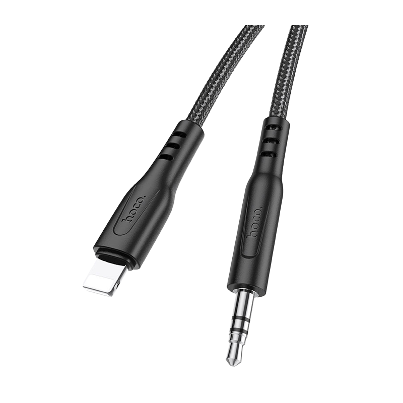 Кабель AUX HOCO UPA18 Jack 3.5mm (m)-Lightning (m) 1.0м TPE черный (1/31/310)