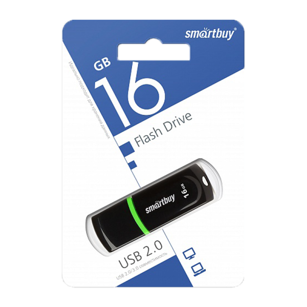 Флеш-накопитель Smartbuy Paean 16GB USB2.0 пластик черный