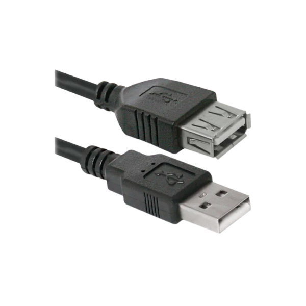 Кабель Defender USB02-06 USB (m)-USB (f) 1.8м силикон ver.1.4 черный (1/25/250)