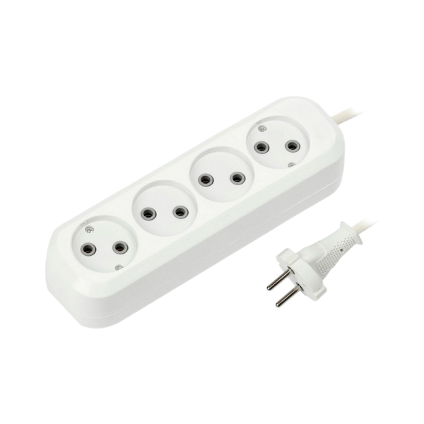 Удлинитель Smartbuy 4р.Б/З 10A 2.0м ПВС 2x1мм² белый (1/50)