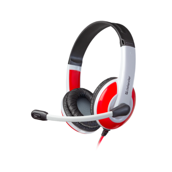 Наушники полноразмерные Defender G-120 Warhead с микр. игровые красный белый (1/28)