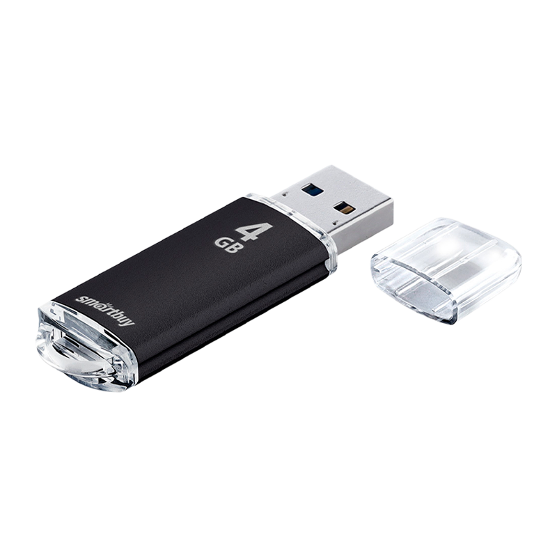 Флеш-накопитель Smartbuy V-Cut 4GB USB2.0 пластик черный