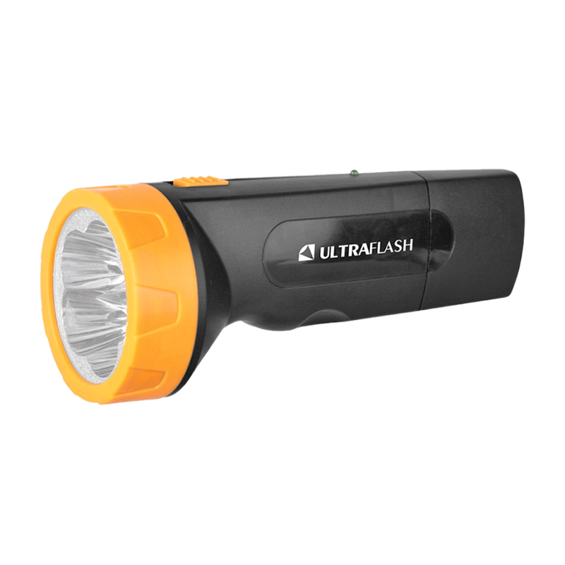 Фонарь туристический Ultraflash LED3827 0.7W 5LED от аккумулятора IP22 прямая подзарядка черный желт