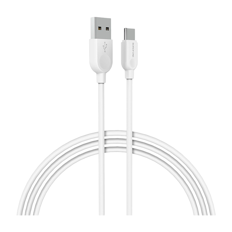 Кабель Borofone BX14 USB (m)-Type-C (m) 2.0м 2.4A ПВХ белый (1/360)
