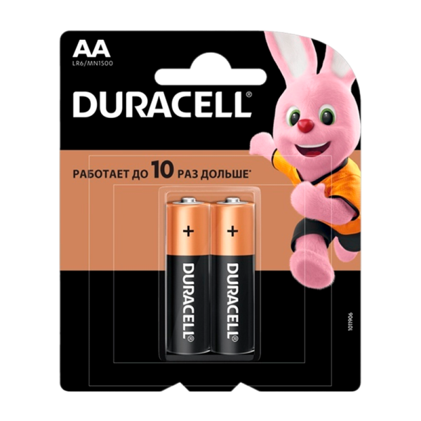 Батарейка Duracell Basic LR6 AA BL2 Alkaline 1.5V (2/24/96/10752)