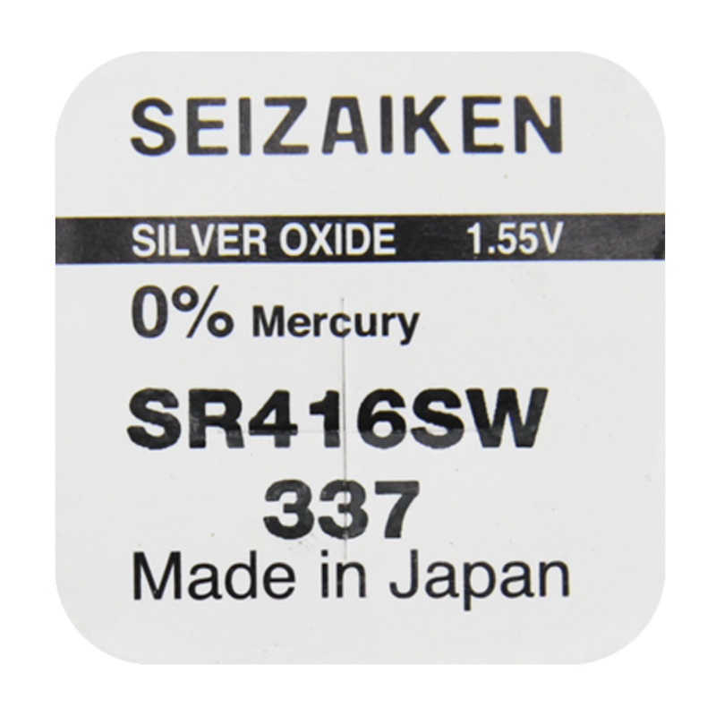 Батарейка SEIZAIKEN 337 (SR416SW) Silver Oxide 1.55V (1/10/100/1000)