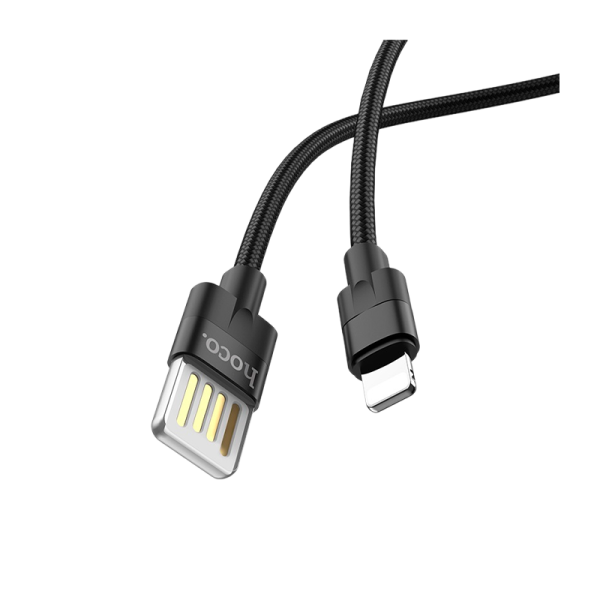 Кабель HOCO U55 USB (m)-Lightning (m) 1.2м 2.4A нейлон черный (1/25/250)
