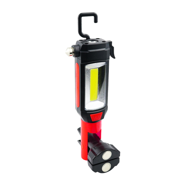 *Фонарь автомобильный Космос 6007 Premium 5W COB от батареек нож для ремня черный красный (1/25/100)