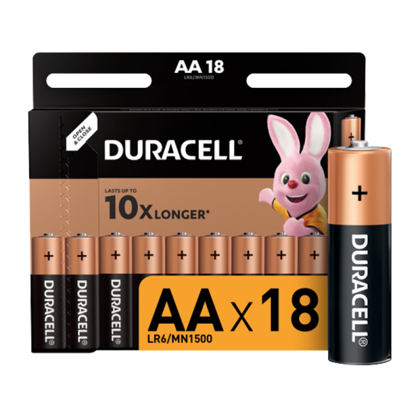 Батарейка Duracell Basic LR6 AA BL18 Alkaline 1.5V (18/180/27360)