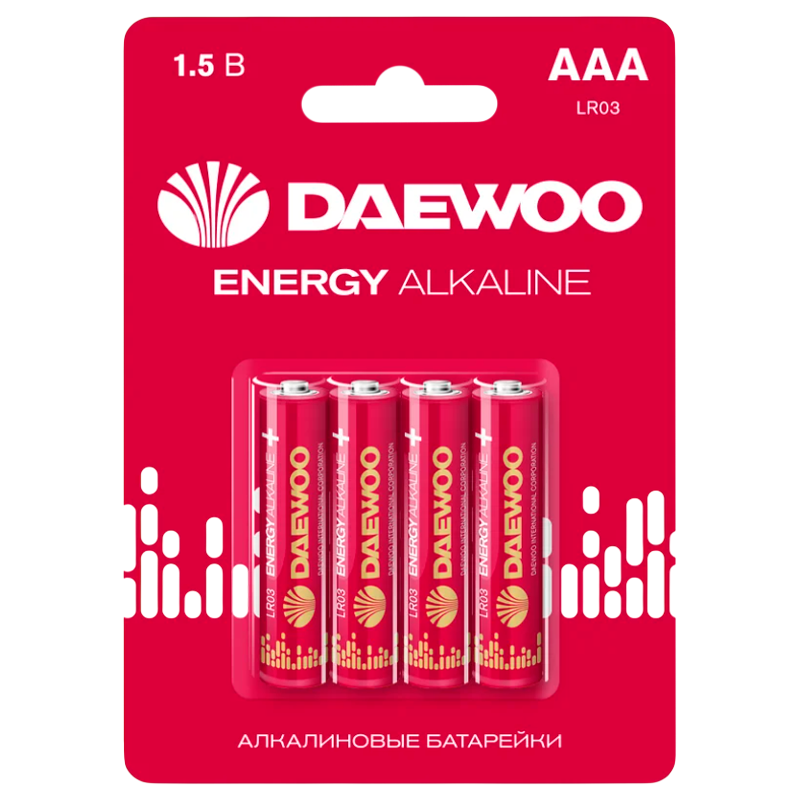 Батарейка Daewoo ENERGY LR03 AAA BL4 Alkaline 1.5V (4/40/960)