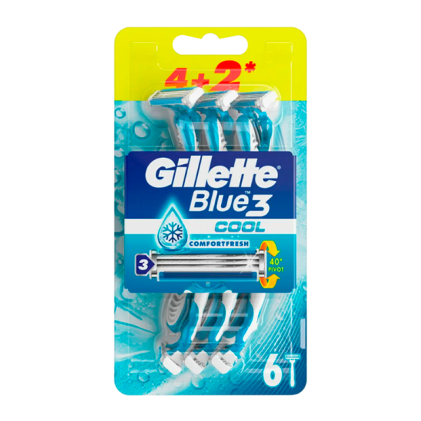 Бритва Gillette BLUE3 3 лезвия прорезиненная ручка 4+2шт. (1/6)
