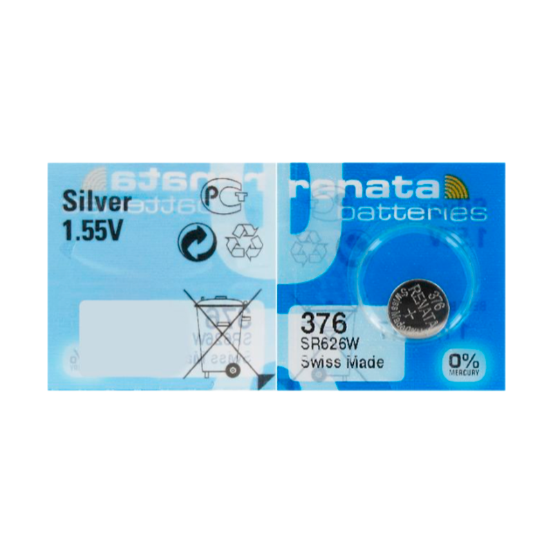 Батарейка Renata 376 (SR626W) BL10 Silver Oxide 1.55V (10/100)