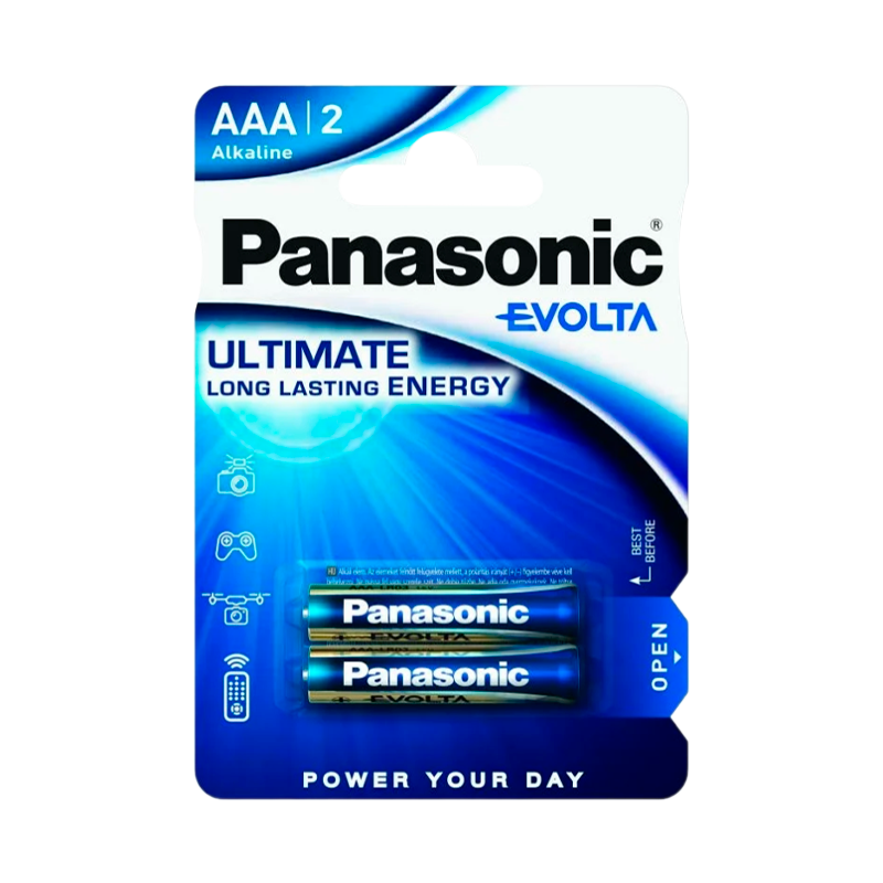 Батарейка Panasonic EVOLTA LR03 AAA BL2 Alkaline 1.5V (2/24/120)
