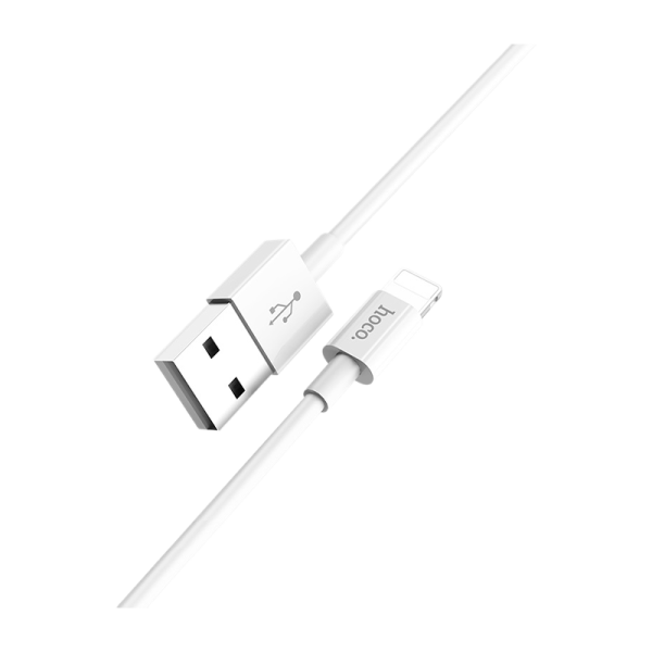 Кабель HOCO X23 USB (m)-Lightning (m) 1.0м 2.1A TPE белый (1/46/276)