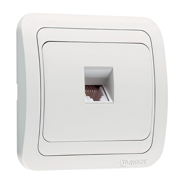 Розетка телефонная Makel Mimoza 1гн. белый 12014 (1/12)