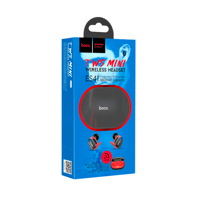 Наушники внутриканальные HOCO ES41 bluetooth 5.0 с микр. черный (1/120)