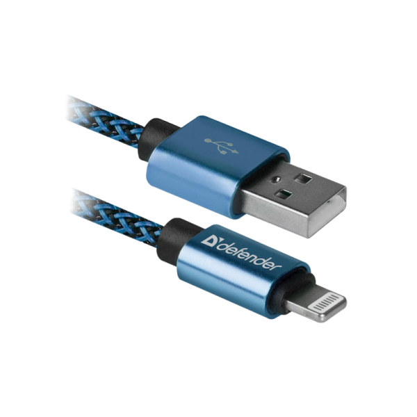 Кабель Defender ACH01-03T PRO USB2.0 (m)-Lightning (m) 1.0м 2.1A синий