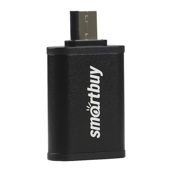 Переходник Smartbuy microUSB (m)-USB (f) пластик черный (1/150)